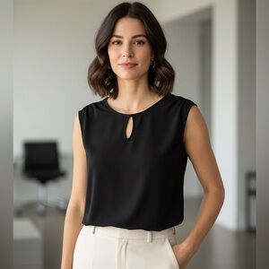 7th Avenue Black Sleeveless Blouse Size L